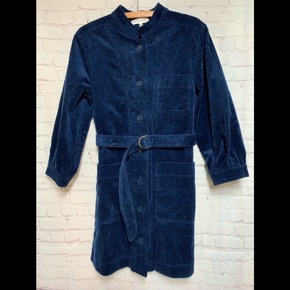 Apiece Apart Aragon Mini Blue Corduroy Dress Size 6 - Picture 4 of 8
